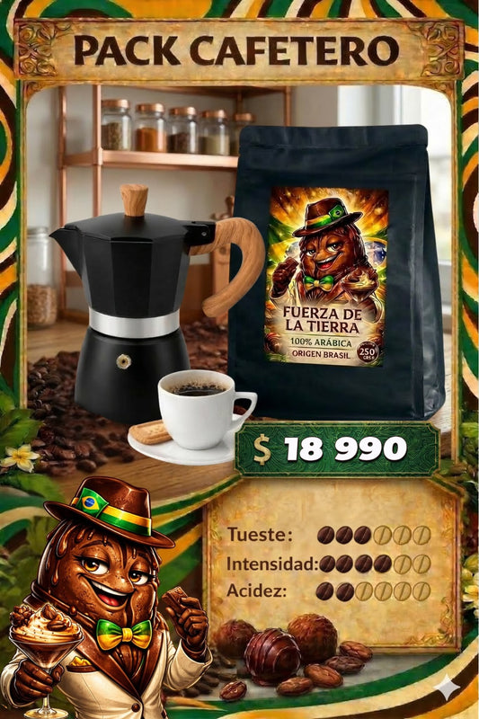 Pack Café + Cafetera: Fuerza de la Tierra + Italiana