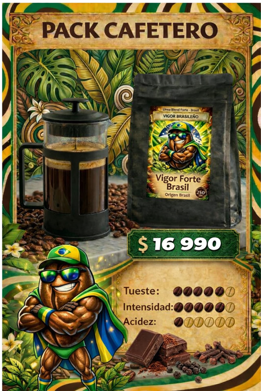 Pack Café + Cafetera: Vigor Brasileño + Francesa