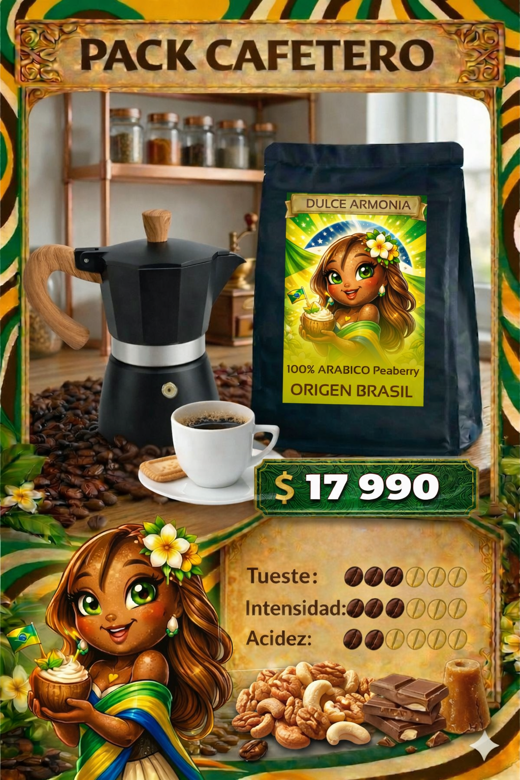 Pack Café + Cafetera: Dulce Armonía + Italiana