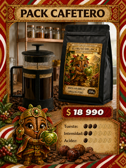 Pack Café + Cafetera: Fruto del Inca + Francesa