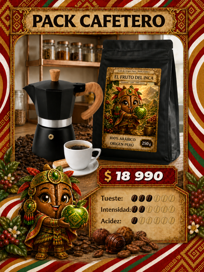 Pack Café + Cafetera: Fruto del Inca + Italiana