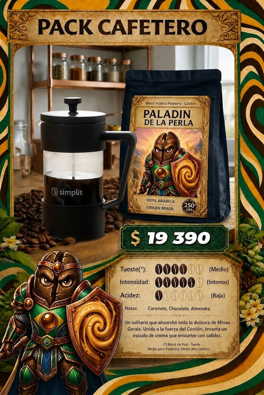 Pack Café + Cafetera: Paladín de la Perla + Francesa Simplit