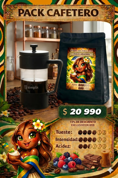 Pack Café + Cafetera: Dulce Armonía + Francesa Simplit