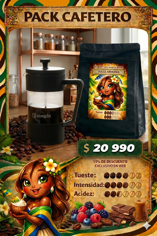 Pack Café + Cafetera: Dulce Armonía + Francesa Simplit
