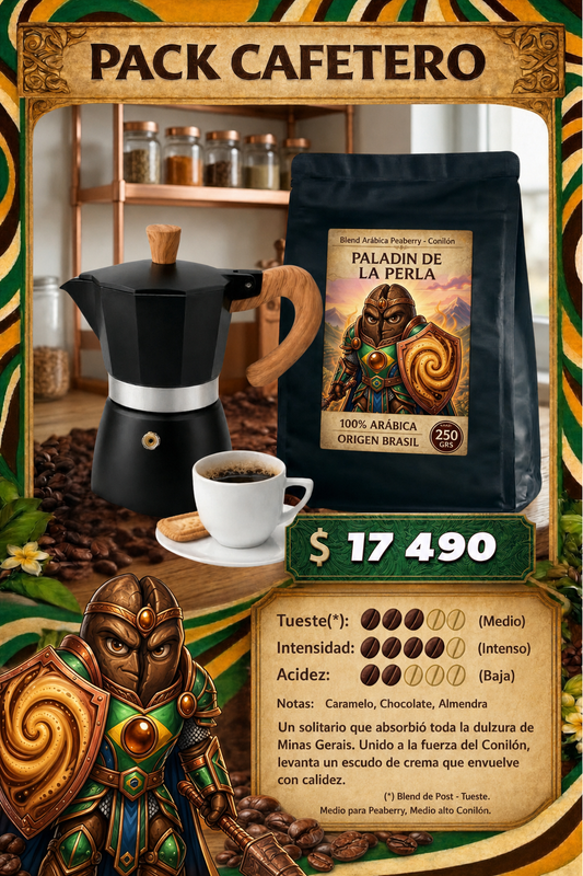 Pack Café + Cafetera: Paladín de la Perla + Italiana