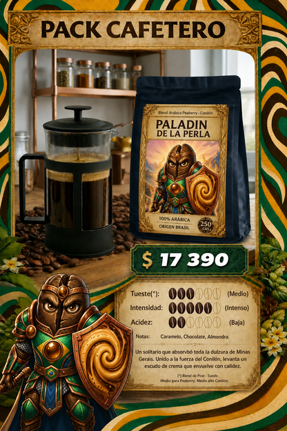 Pack Café + Cafetera: Paladín de la Perla + Francesa